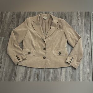 Dressbarn Women's Tan Blazer with Button Accents